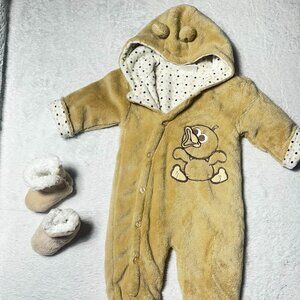 Plush Baby Body Suit with Booties, 0-6m